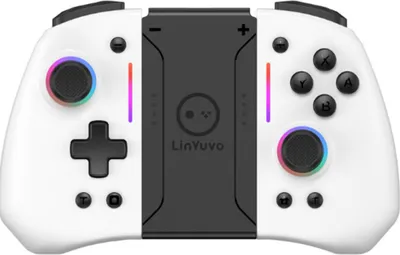 Produktbild von ZELURXX Wireless Gamecontroller RGB für Switch & Switch OLED, Turbo, Vibrationsmotor, Metallsticks, 6-Achsen, Bluetooth, Weiß