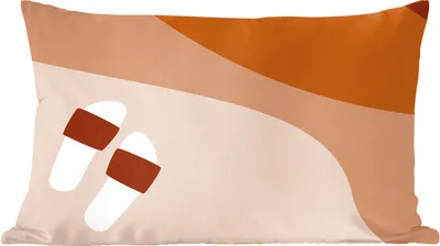 Produktbild von MuchoWow® Zierkissen Sofakissen Wohnzimmer Dekokissen 50x30 cm Sommer - Pantoffeln - Abstrakt - Wohnzimmerdekoration - Polster mit Photo