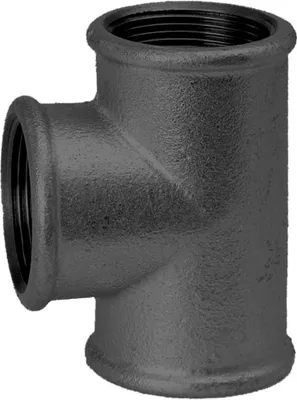 Produktbild von Hermann Schmidt Temperguss T-Stück 1 1/4" Innengewinde, schwarz