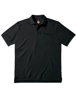 Produktbild von B&C Workwear Herren Poloshirt Polohemd Polo Shirt T-Shirt Kurzarm, Größe:XL, Farbe:Schwarz