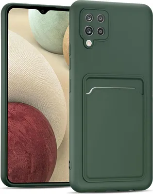 Image de Étui pour téléphone portable Samsung Galaxy A42 5G Housse étui silicone avec porte-carte Slim Wallet Case, vert