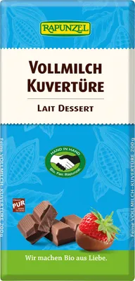 Produktbild von Rapunzel Feine Vollmilch Kuvertüre HIH 200g