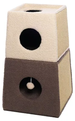 Produktbild von Flamingo Kratztonne Doddo beige & taupe, Maße: 40 x 40 x 71 cm