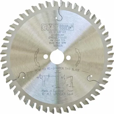 Image de CMT | Lame de scie pour corian et plastique ø160/20mm Z48 TFZ/TCG