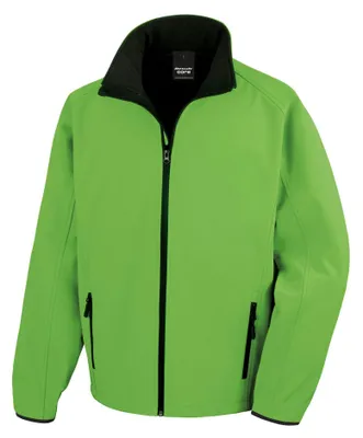 Productafbeelding van Result Core - Softshell jas voor heren, geschikt voor bedrukking, model FK1248 (maat S) (felgroen/zwart)