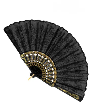 Produktbild von Kostümfächer Damenkostüm Accessoire schwarz 43x23cm - Einheitsgröße