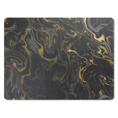 Produktbild von MuchoWow® Mauspad Mousepad Marmor - Textur - Grau - Gold - Marmoroptik - Luxus 40x30 cm - Mousepads - Maus Mat - Pad - Mausunterlage - Anti Rutsch
