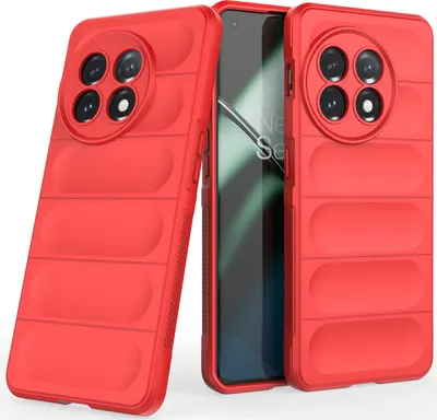 Immagine prodotto di Custodia OnePlus 11, Custodia protettiva in silicone TPU morbido antiurto per OnePlus 11 rosso