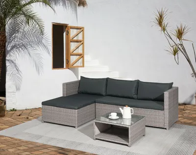 Zdjęcie produktu dla Happy Home Happy Home 3 tlg. Zestaw wypoczynkowy HGS62-DGR ciemnoszary