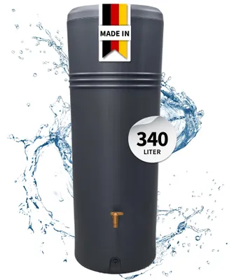 Productafbeelding van 4rain AZURA 2in1 beplantbare regenton 340 Liter graphite grey incl. plantenschaal, AI-gegenereerde afbeelding