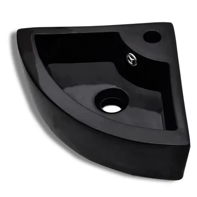 Image de vidaXL Lavabo avec trop-plein 45 x 32 x 12,5 cm noir