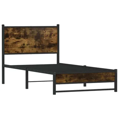 Produktbild von "2026 Promotion" Metallbett ohne Matratze - Räuchereiche - 100x200 cm - Polsterbett CC23289