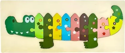Produktbild von Puzzle drewniane kids z cyframi Krokodyl