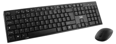 Imagen del producto de Teclado y ratón inalámbricos, compactos y silenciosos, con distribución AZERTY, color negro
