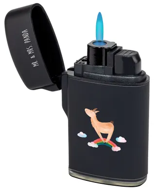 Produktbild von Mr. & Mrs. Panda Feuerzeug Lama Regenbogen - Schwarz - Geschenk, Freiheit, Zünder, Selbstständig, Lamas, anzünder, Hobby, sturmfeuerzeug, Feuerzeuge, zigarettenanzünder
