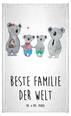 Produktbild von Mr. & Mrs. Panda Handtuch Koala Familie zwei - Weiß - Geschenk, Gäste-WC, Klein, stoffhandtuch, Koalabär, Frotteehandtuch, Zusammen, Muttertag, Kleines