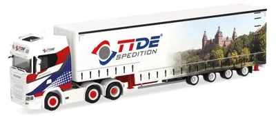 Productafbeelding van Herpa vrachtwagen, Scania CS 20 HD 6x2, Vol-Ga-KSZ, transportbedrijf TiDe, modelnummer 319645