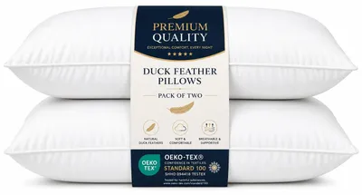 Image de Coussins en duvet d'oie, 1200 g/m² - Coussins hypoallergéniques et offrant un bon soutien (lot de 2)