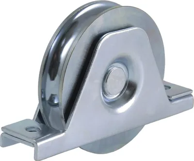 Produktbild von 100mm Rundrillenrad in 2-Loch-Halterung
