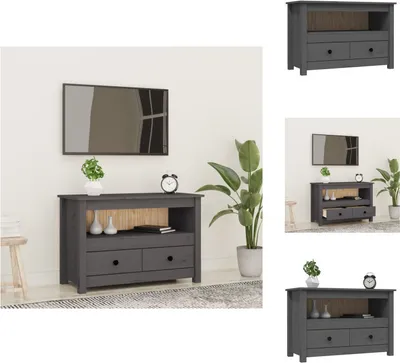 Produktbild von vidaXL TV-Schrank Grau 79x35x52 cm Massivholz Kiefer -  TV-Möbel