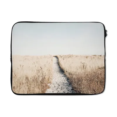 Produktbild von MuchoWow® Laptop Hülle 17 Zoll Laptoptasche Pfad - Sand - Pflanzen - Natur - Zipper - Schutzabdeckung