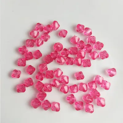 Immagine prodotto di Bicono a doppio cono 100 pezzi Perline acriliche di cristallo sfuse con foro, 4 mm 100 pezzi, rosa