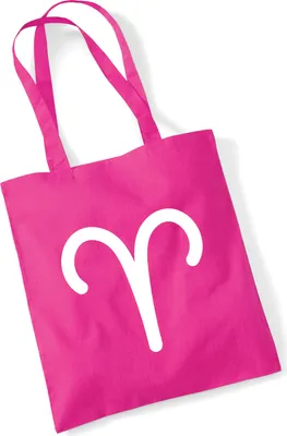 Produktbild von Huuraa Jutebeutel Widder Sternzeichen Zeichen 10 Liter Fuchsia Baumwolle Tasche Geschenkidee