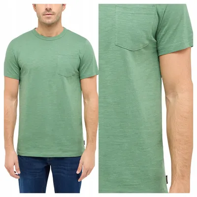 Produktbild von Mustang | Amado Herren-T-Shirt, Grün, Baumwolle, Normale Passform, Größe M