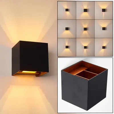 Produktbild von Vaccina »Vaccina« moderne Wandlampe aus Metall in Schwarz/Kupferfarben