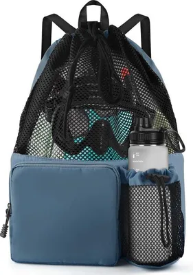 Produktbild von Famanu Schwimmtasche Mesh-Rucksack mit Zugband - Wasserdicht, verstellbar