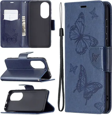 Immagine prodotto di Custodia König Design compatibile con Huawei P50, realizzata in ecopelle, per smartphone - Custodia per cellulare, colore blu