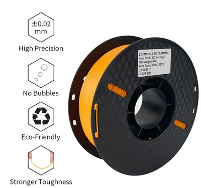 Obrázok produktu pre KINGROON 3D tlačiarenské vlákno PLA 1 kg, 1,75 mm – vysoko kvalitný materiál pre 3D tlač, biologicky rozložiteľný, ekologický plast, rozmerová presnosť +/-0,02 mm