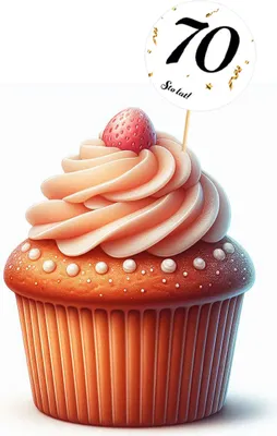 Produktbild von Topper zum 70. Geburtstag, weißer Hintergrund, schwarze Schrift, 6 Stück.