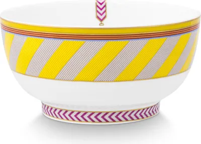 Produktbild von PIP STUDIO Chique Bowl Stripes gelb 15,5cm