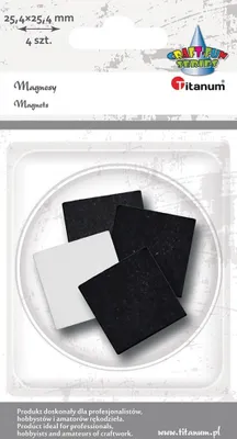 Produktbild von Selbstklebende Magnete Quadrate 2,5cm 4 Stück Titanum