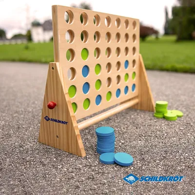 Produktbild von XXL Vier gewinnt Strategiespiel aus nachhaltigem Holz für Kinder und Erwachsene
