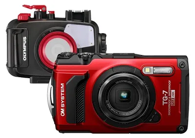 Produktbild von Tauchkamera OM System TG-7 rot + Unterwasserhülle PT-059