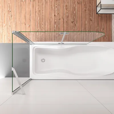 Produktbild von 90x80cm 140cmBadewannenaufsatz 2-tlg. Faltwand Nano-Glas Duschabtrennung Seitenwand