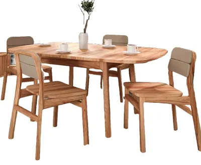 Produktbild von Esstisch Swig aus Kernbuche massiv geölt 100x160 Ausziehbar auf 200 cm Holzbeine
