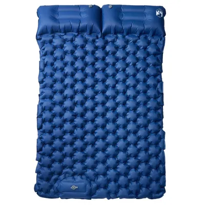 Produktbild von vidaXL Doppel-Isomatte mit Kissen Selbstaufblasend Marineblau