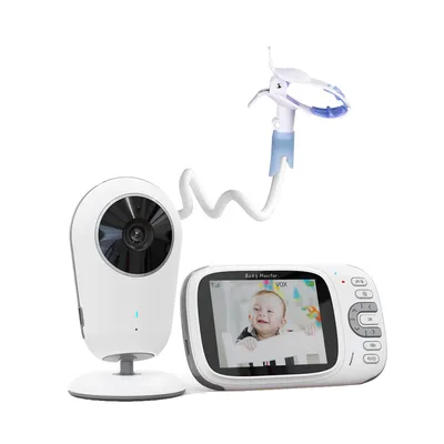 Obrázek produktu pro Dětská chůvička 3,2" obrazovka, 8 ukolébavek, detekce teploty, funkce VOX, obousměrný dialog, sledování teploty, automatické noční vidění, držák