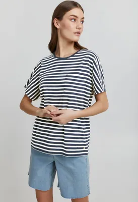 Produktbild von OXMO OXSteffi - 21950063ME Damen T-Shirt Kurzarm Shirt mit Print