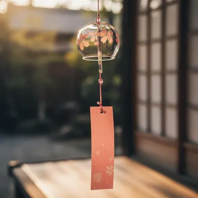 Produktbild von Handgefertigtes japanisches Glas-Windspiel, Hänge-Windglocke für drinnen und draußen, Geburtstagsgeschenk für Freunde, Familie und Eltern, Stil 4