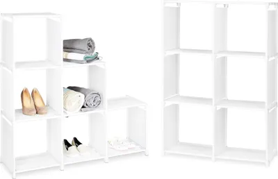 Produktbild von relaxdays 2 x półka schodkowa z 6 przegrodami w kolorze białym