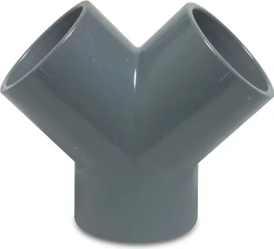 Produktbild von Mega Y-Stück PVC-U 50 mm Klebemuffe 10 bar, grau