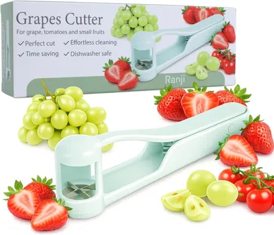 Productafbeelding van Fruitsnijder - Antislip - Ergonomische Greep - Kindveilig - Compact - Blauw