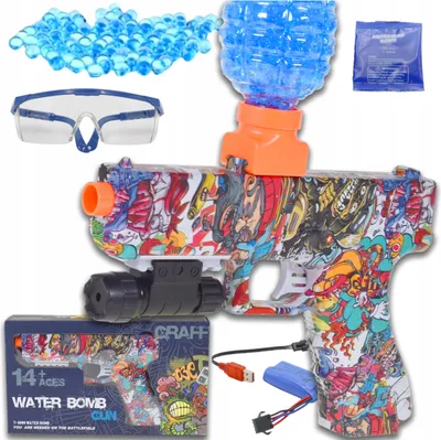 Produktbild von Spielzeugpistolen - Automatischer Gelkugel-Pistole mit Akku, Schutzbrille, 1000 Kugeln, Laser-Zielhilfe - Perfekt für Outdoor-Spiele