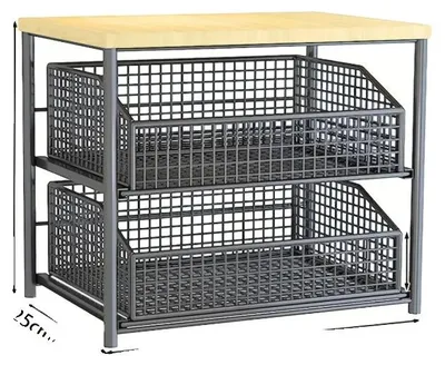 Imagen del producto de Organizador para barras, diseño de dos niveles, cajón extraíble, color
