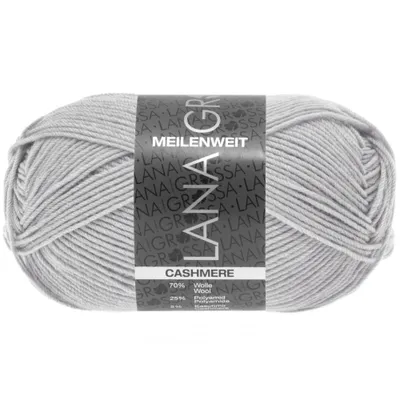 A ball of light gray yarn.