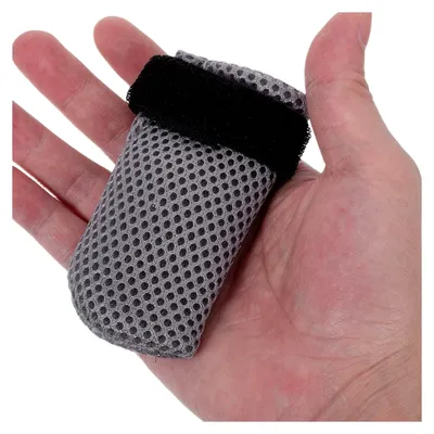 Produktbild von 4 Stück Katzen Kratzschutz Schuhe Verstellbare Atmungsaktive Krallenschutz Überzieher aus Mesh für Pflege, Baden und Tierarzt (grau)
